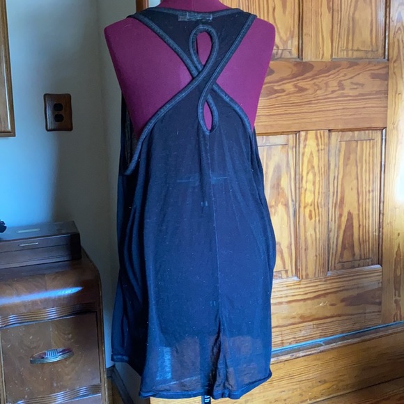 Short black layering dress/tunic/beach coverup, size xxL/20. - Picture 5 of 6